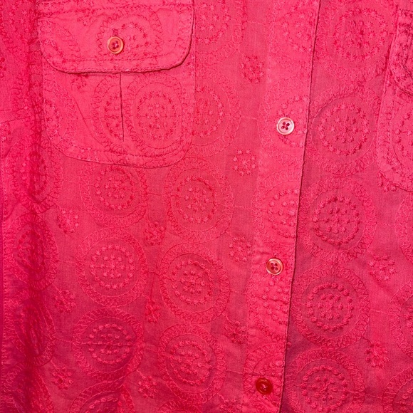 Intro Pink Embroidered Side Panel Blouse - Picture 2 of 6